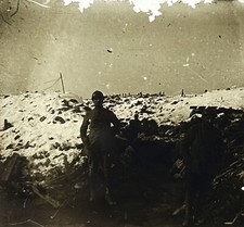 Première Guerre mondiale 14-18 Berry au Bac Entrée d’un Boyau Plaque Stereo