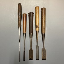 Jeu de 5 ciseaux lisses japonais Nomi Trowel Dovetail #414 outils en bois...