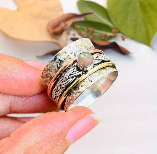 Bague toupie argent - en,