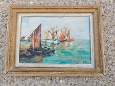 Tableau Voiliers en Bretagne CH A 35x24cm cadre 43x32