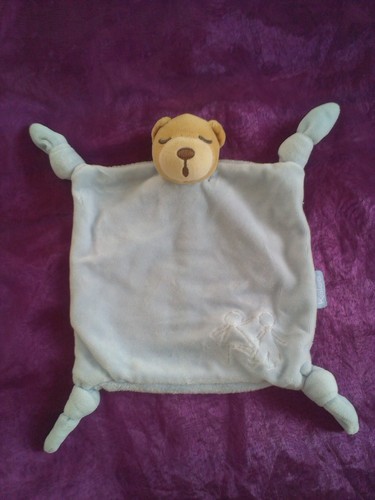 Doudou plat ours bleu - doudou,