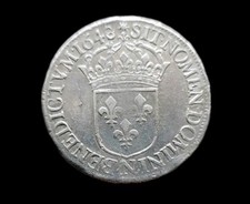 Louis XIV (1643-1715) Ecu à la mèche longue 1648 N Montpellier 
