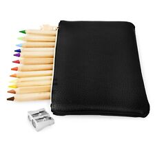 Lyra Waldorf Crayons de Coloriage / Faux Cuir Noir Trousse / Hélice Aiguiseur