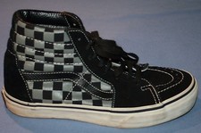 Vans Off the Wall Skateboard Shoes Mens 5 Womens 6.5 Black Gray Checked Unisex