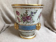 CACHE POT PORCELAINE PARIS SAMSON ? FLEURS BLASON ARMOIRIES MÉDICIS