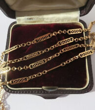 Chaîne giletière Collier ancien ajouré filigrané Or massif 18 carats 9,6g