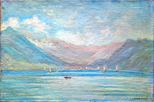 Ancien tableau huile toile - huile/toile, "
