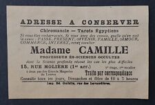 Carte visite publicité MADAME CAMILLE voyante médium cartomancie tarot égyptien