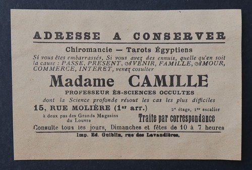 Carte visite publicité - , madame