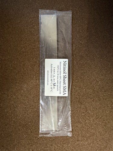 Nitinol sma sheet 1mm 1 - sheet, *