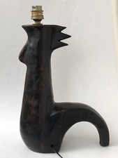 RARE LAMPE ZOOMORPHE COQ CERAMIQUE 1950 POUCHAIN BLIN JOUVE signée à identifier