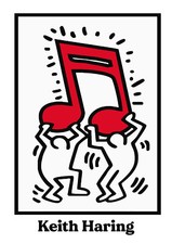 KEITH HARING - NOTE DE MUSIQUE -  AFFICHE POSTER