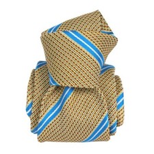 Cravate grenadine de soie, Segni & Disegni, Villa Senape - Jaune -  FABRIQUE EN 