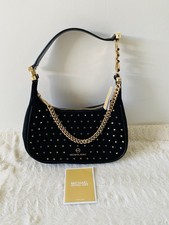 Sac En Daim Noir Et Doré