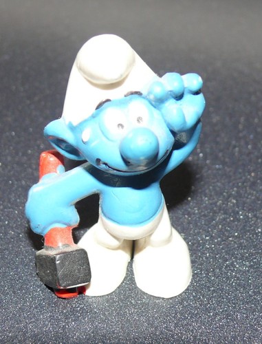 Figurine schtroumpf avec - figurine,