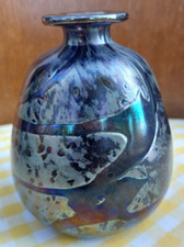 Mtarfa Malte Vase Verre Signé 12,5 cm