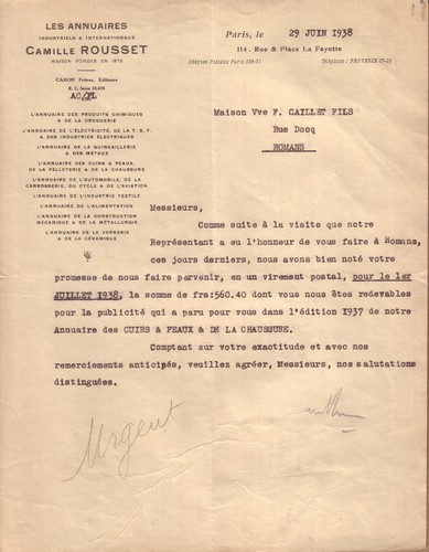 Paris lettre camille rousset - paris,