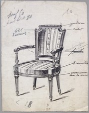 Dessin Ancien Encre sur Papier