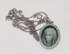 Collier pendentif en argent sterling 925 médaille breloque Notre Dame Vierge ...