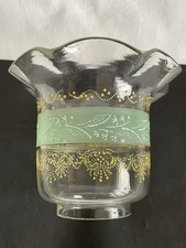 Legras , abat-jour pour Lampe à pétrole ancienne , Verre soufflé et émaillée