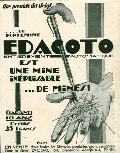 Publicité ancienne porte mine