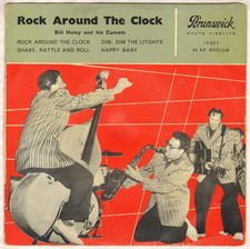 BILL HALEY "ROCK AROUND THE CLOCK" EP 1957 BRUNSWICK 10027 première pochette!