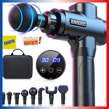 Pistolet de Massage Musculaire Pro - 30 Vitesses, 8 Têtes, Écran LCD