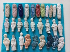 FEVES ANCIENNES BAIGNEURS ET ENFANT, CLOWN, SOLDAT