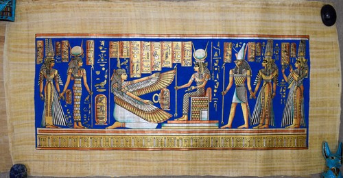 Papyrus égyptien peint - -,