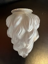 Tulipe obus flamme , verre  dépoli , Art Déco ,lustre , lampe ,H 22 cm