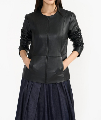 Veste cuir femme noir - cuir,