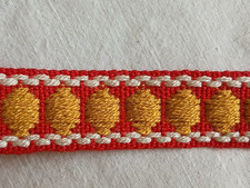 8,00 m de galon ruban de passementerie rouge et or (n° 39 b )