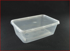 Boîte alimentaire en plastique rectangulaire avec couvercle hermétique (630 ml)