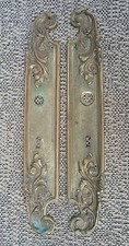 Lot de 2 plaques de propretés porte en laiton déco vintage french antique