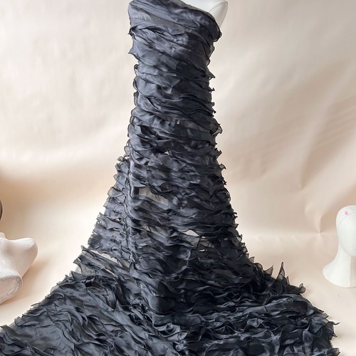Tissu dentelle volanté - dentelle,