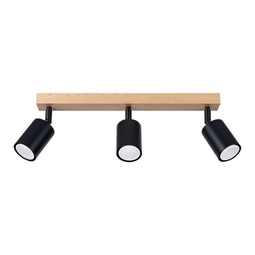Plafonnier acier bois noir - plafonnier, bois/noir