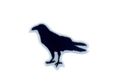 Patch ecusson brode thermocollant badge silhouette corbeau viking