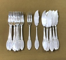 ménagère 12 couverts à poisson BOULENGER modèle FILETS ET RUBANS métal argenté