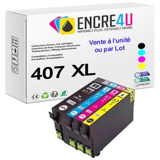 PREMIUM - Cartouches d'encre compatibles avec Epson - Série 407 XL 407L Clavier