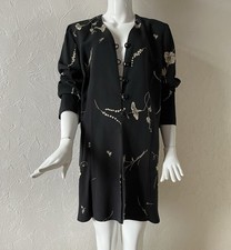 Veste Noire À Imprimé Floral