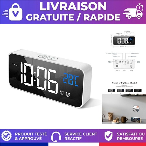 Réveil numérique miroir led - numérique,