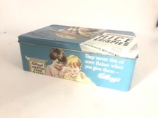 Boîte à sucre ancienne en métal publicitaire Kellogs Corn Flakes Rice Crispies