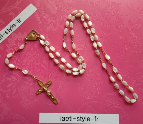F13203 chapelet ancien nacre