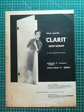 484 Publicité ancienne circa 1950 porte verre Saint Gobain Clarit