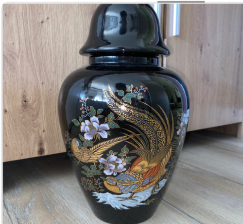 Grand vase décoratif - noir, à