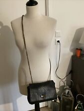 Sac bandoulière chaîne VIMODA cuir noir façon reptile serpent impeccable