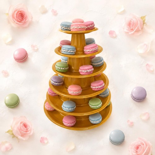 Présentoir macarons doré - présentoir,
