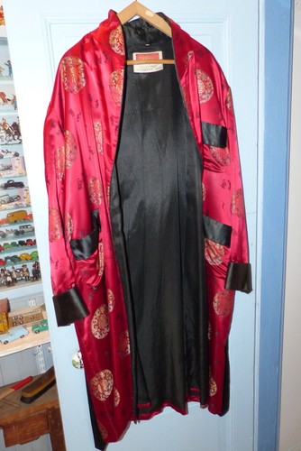 Kimono soie rouge decor - kimono,