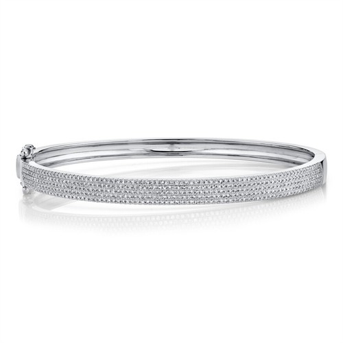 14k blanc diamants pavé - or,