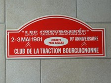 plaque TROPHEE CLUB TRACTION BOURGUIGNONNE  2-3 MAI  1981 CIRCUIT PAUL RICARD